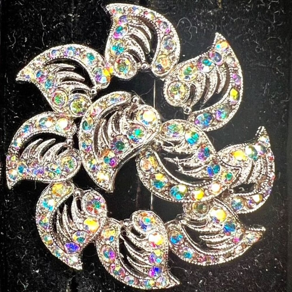 Vintage Iridescent Marcasite Brooch